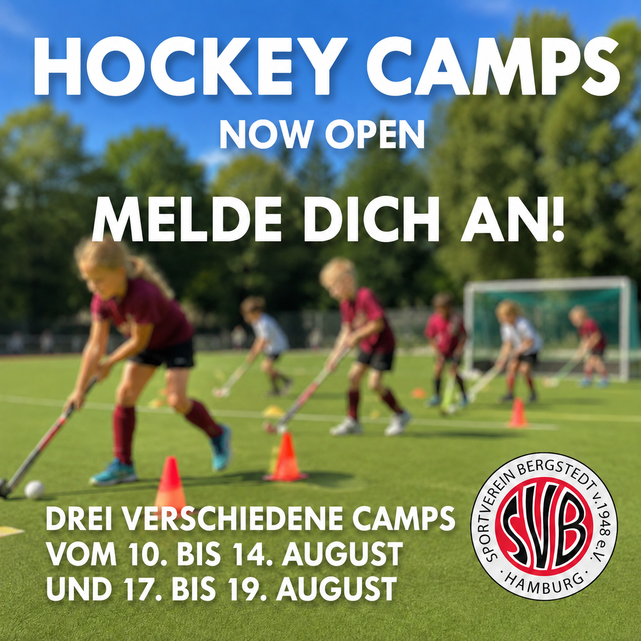 Hockey Camps 2026 beim SV Bergstedt in Hamburg – Anmeldung für Sommerferien-Camps geöffnet