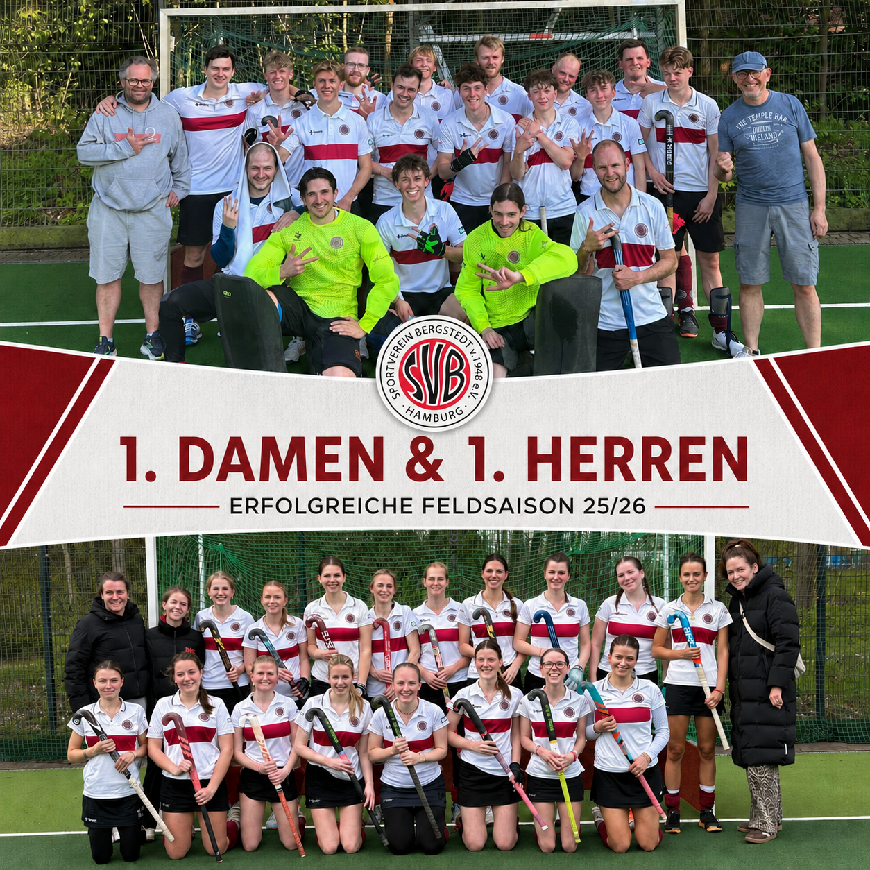 Erfolgreiche Feldsaison 2025/26 für den SV Bergstedt: Die 1. Damen und 1. Herren beenden ihre Hockey-Ligen jeweils auf Platz zwei und setzen auf starken Nachwuchs.